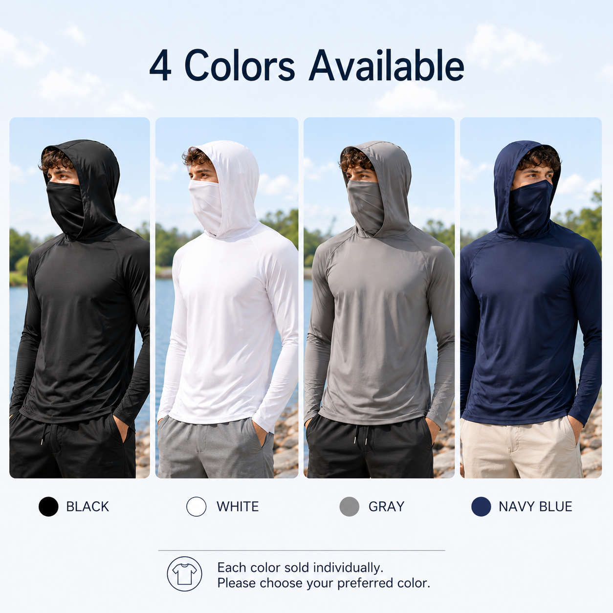 🏕️50K+ Sold⚡Men's UPF 50+ Cooling Hoodie – Soft, Breathable & UV Protection