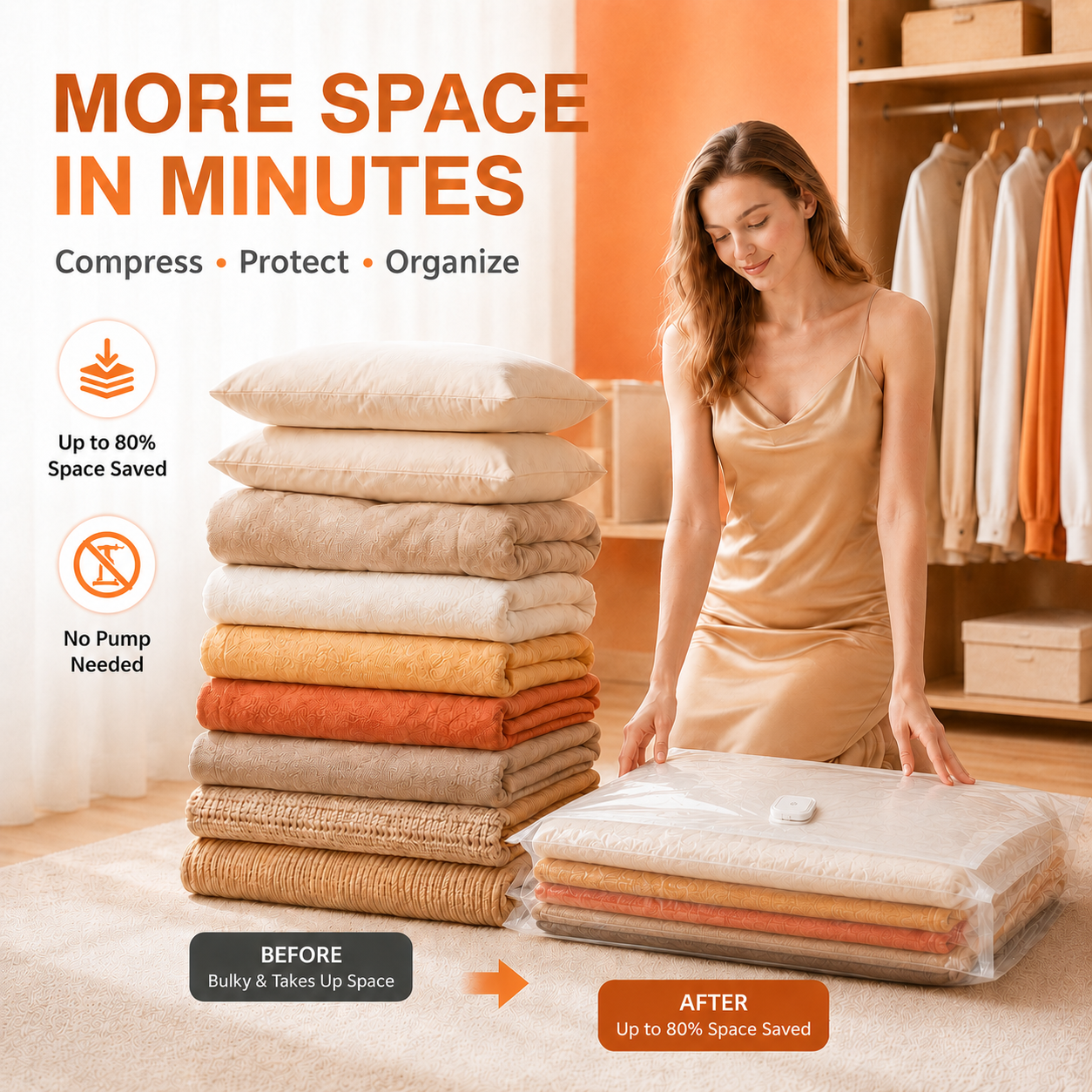 🔥HOT SALE✨No-Pump Space Saving Storage Bags