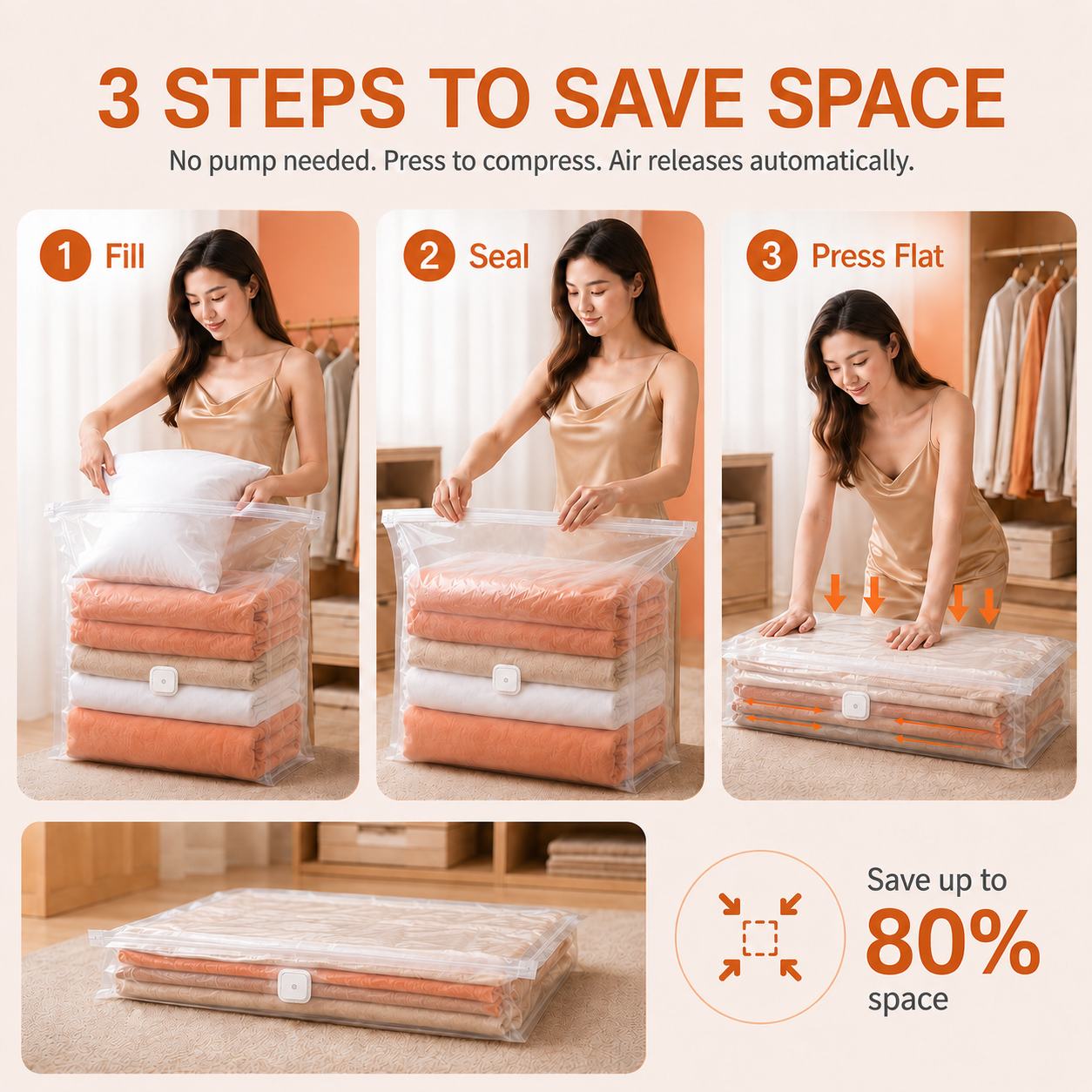 🔥HOT SALE✨No-Pump Space Saving Storage Bags