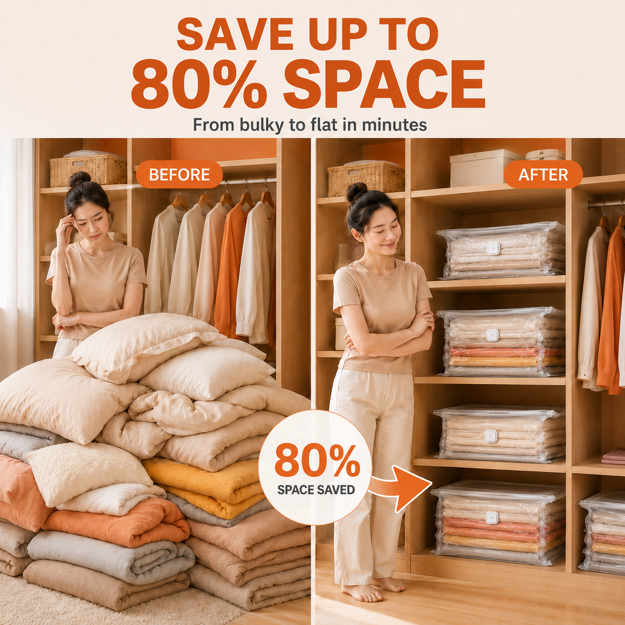 🔥HOT SALE✨No-Pump Space Saving Storage Bags