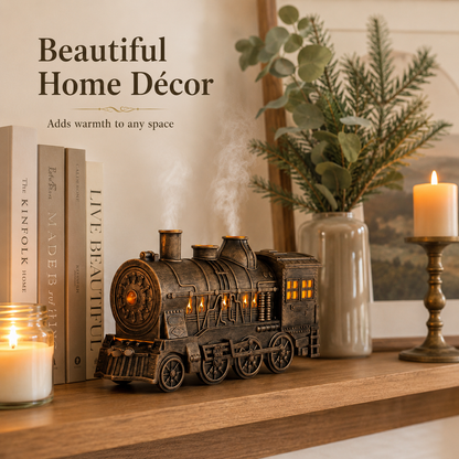 🚂 Vintage Steam Train Aroma Diffuser with Warm Light & Remote
