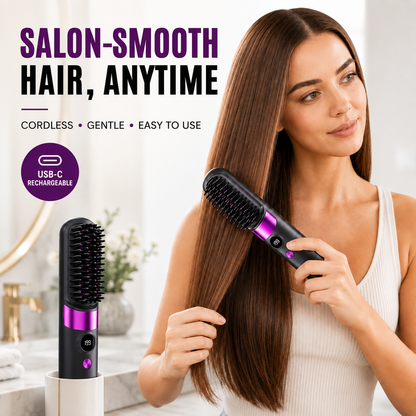 💇‍♀️✨3-in-1 Cordless Hair Straightener Comb – Style Anywhere, Anytime
