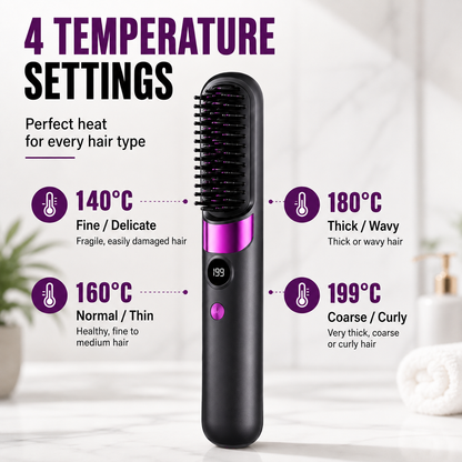 💇‍♀️✨3-in-1 Cordless Hair Straightener Comb – Style Anywhere, Anytime