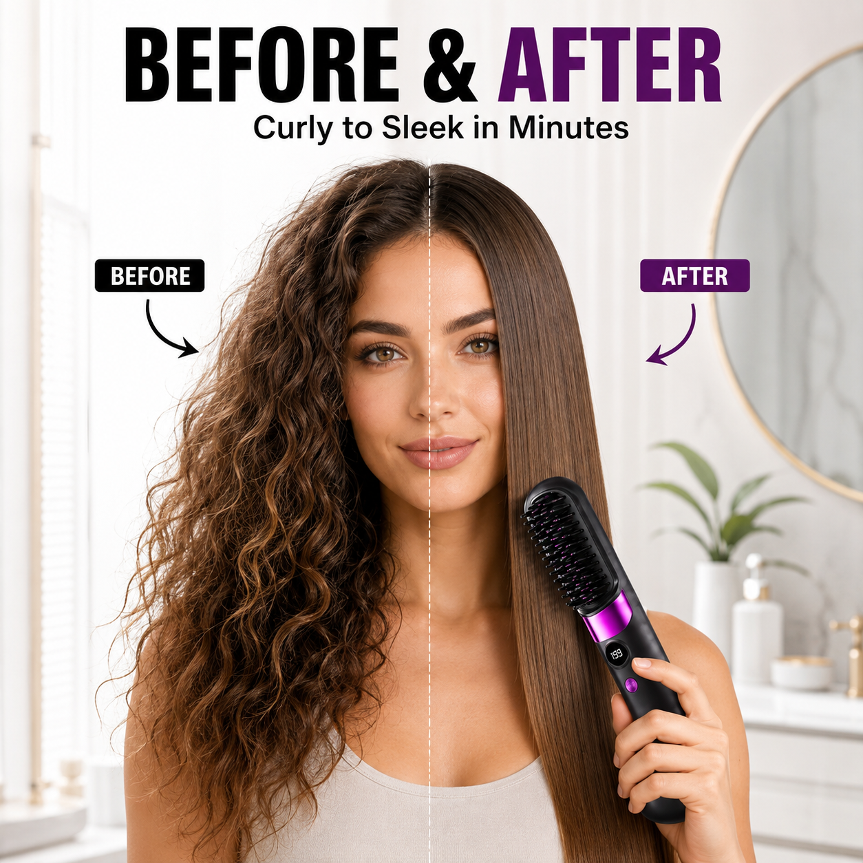 💇‍♀️✨3-in-1 Cordless Hair Straightener Comb – Style Anywhere, Anytime
