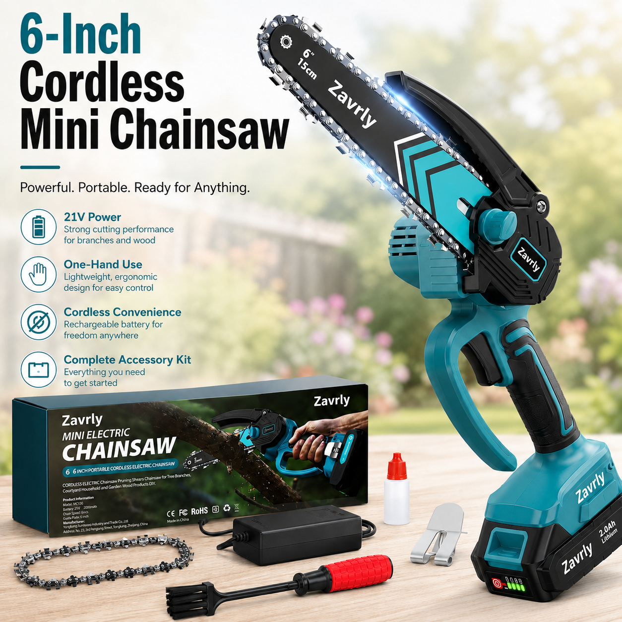 🔥49% OFF🪚 6-Inch Cordless Mini Chainsaw with 2 Batteries