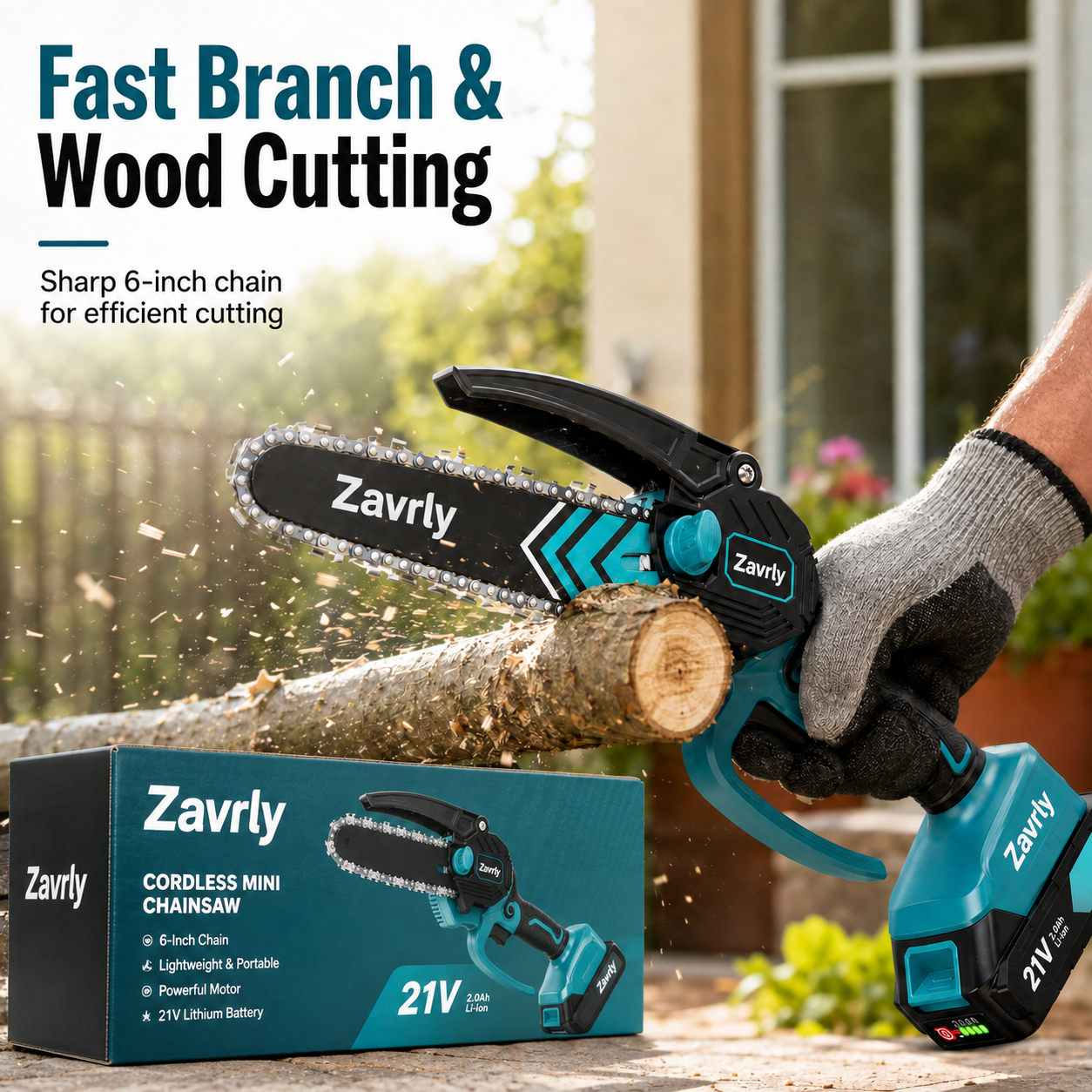 🔥49% OFF🪚 6-Inch Cordless Mini Chainsaw with 2 Batteries