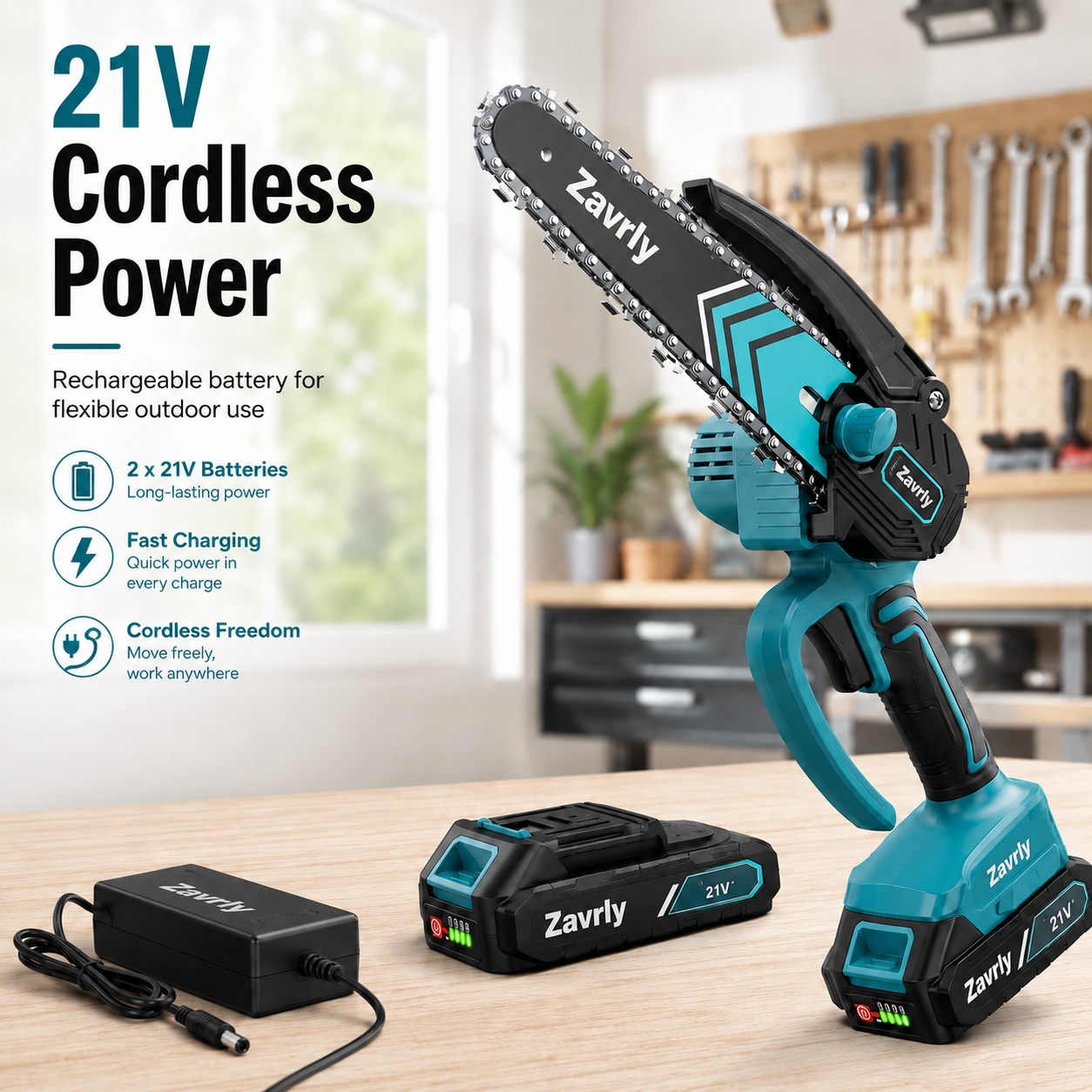 🔥49% OFF🪚 6-Inch Cordless Mini Chainsaw with 2 Batteries