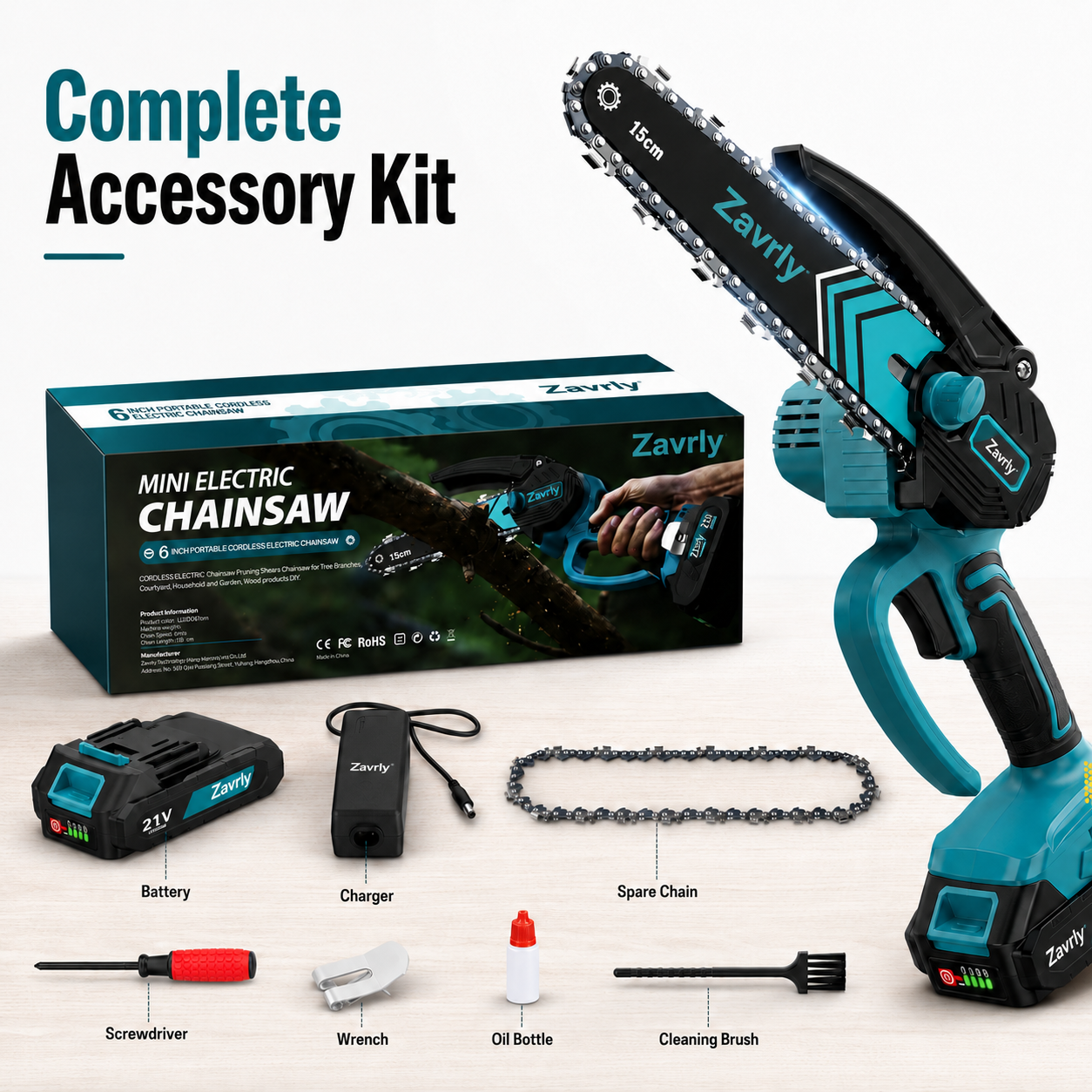 🔥49% OFF🪚 6-Inch Cordless Mini Chainsaw with 2 Batteries