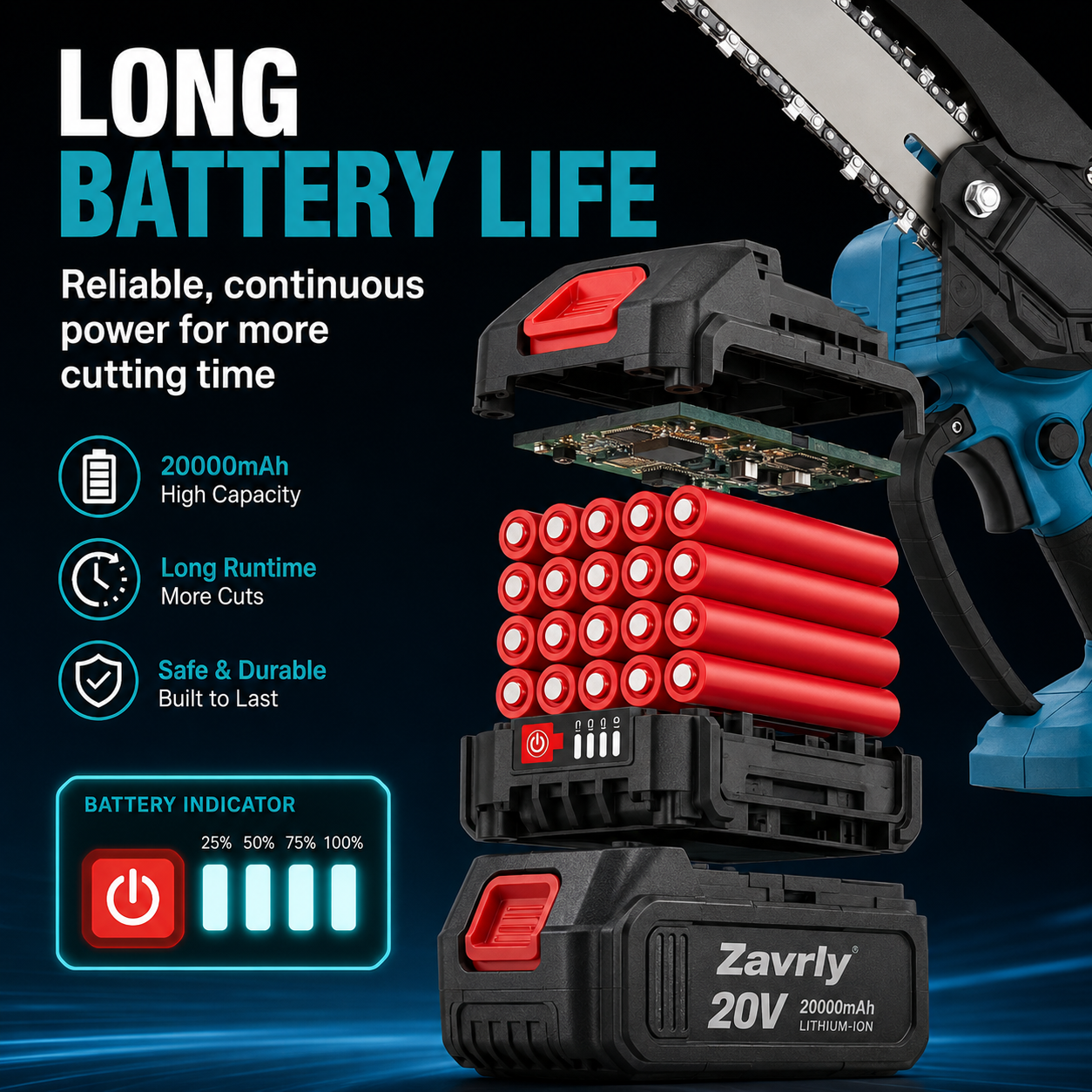 🔥49% OFF🪚 6-Inch Cordless Mini Chainsaw with 2 Batteries