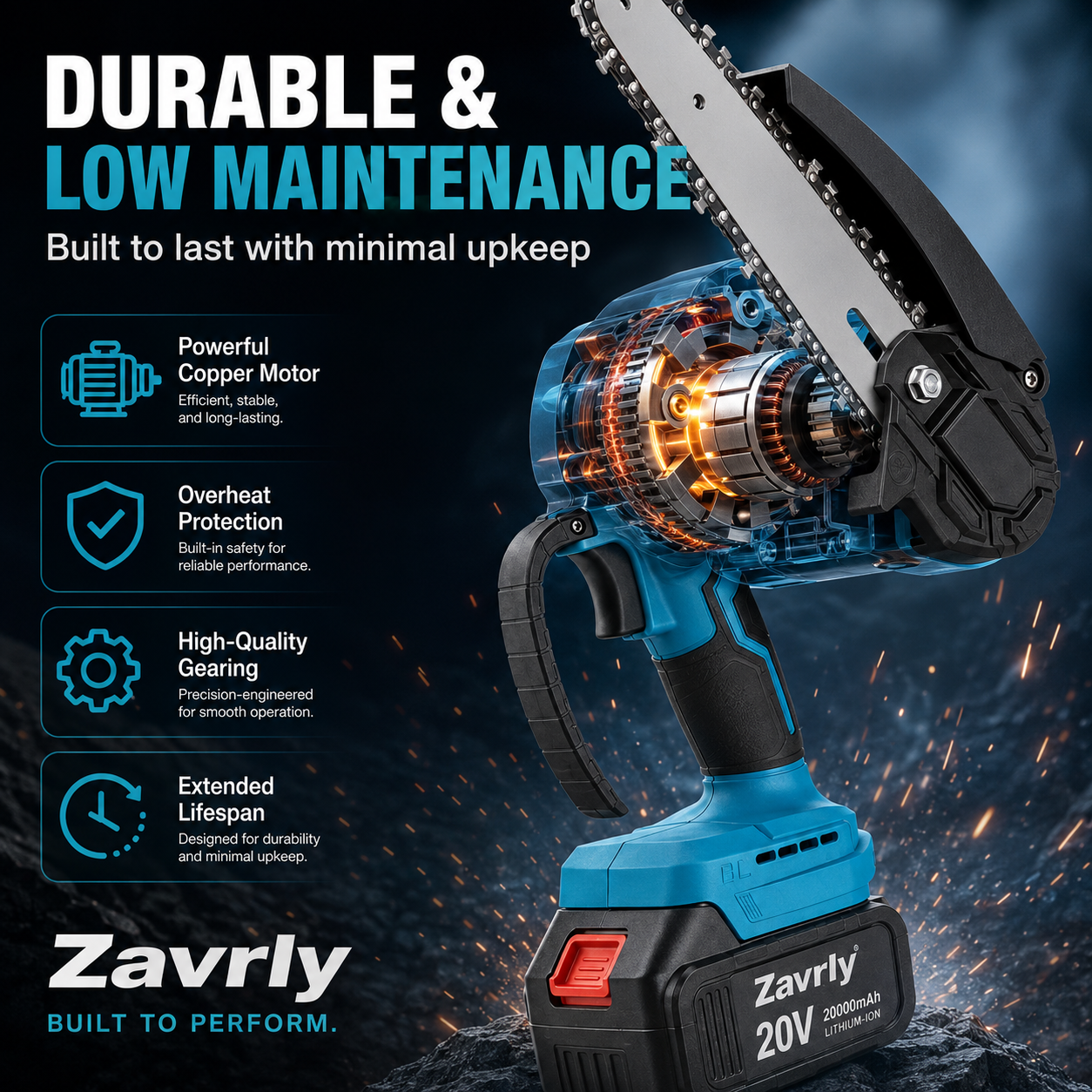 🔥49% OFF🪚 6-Inch Cordless Mini Chainsaw with 2 Batteries