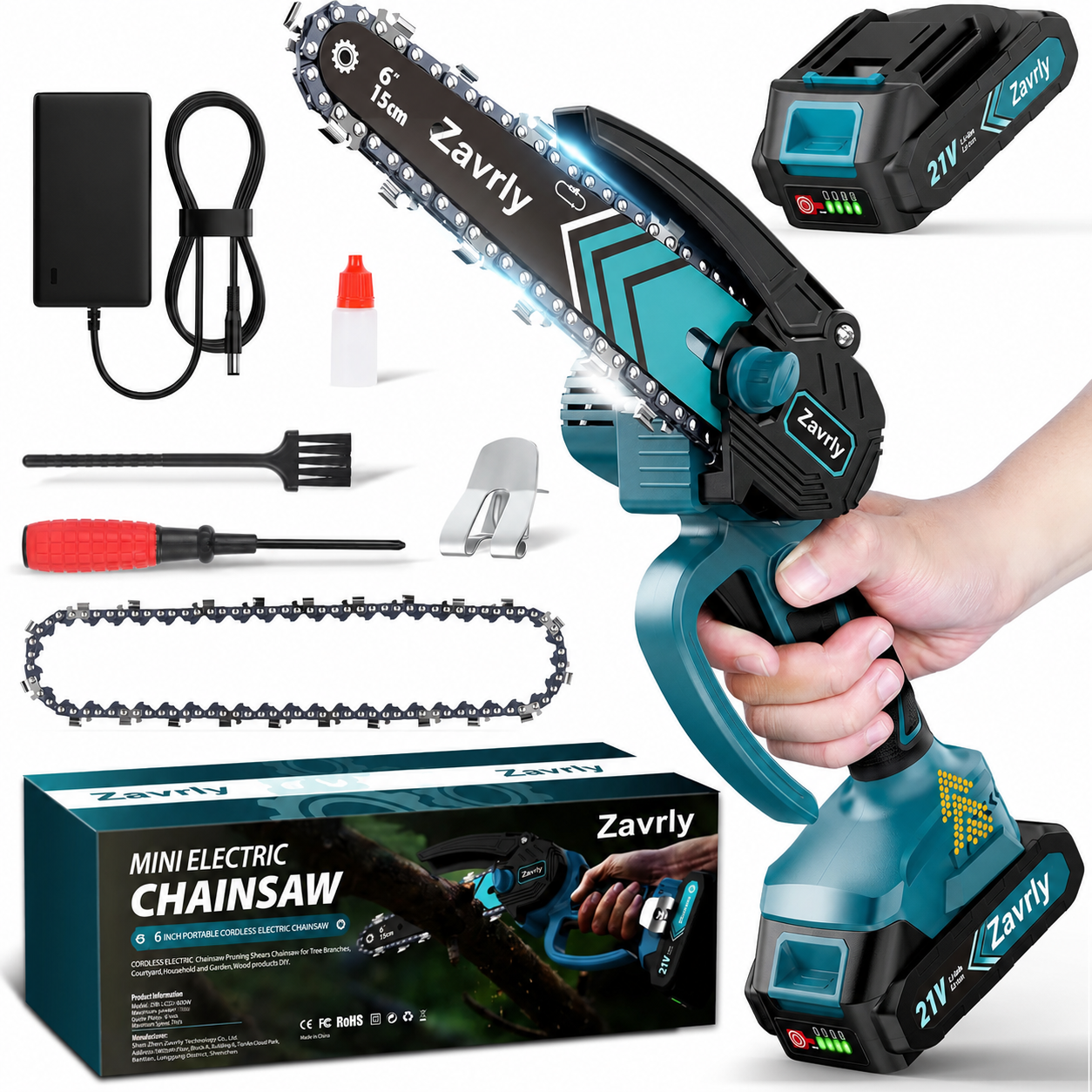 🔥49% OFF🪚 6-Inch Cordless Mini Chainsaw with 2 Batteries