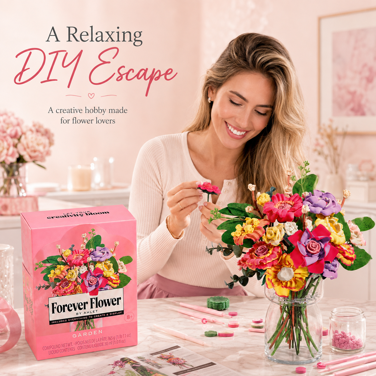 ✨💐 DIY Forever Bloom Bouquet Kit – Create, Relax & Enjoy