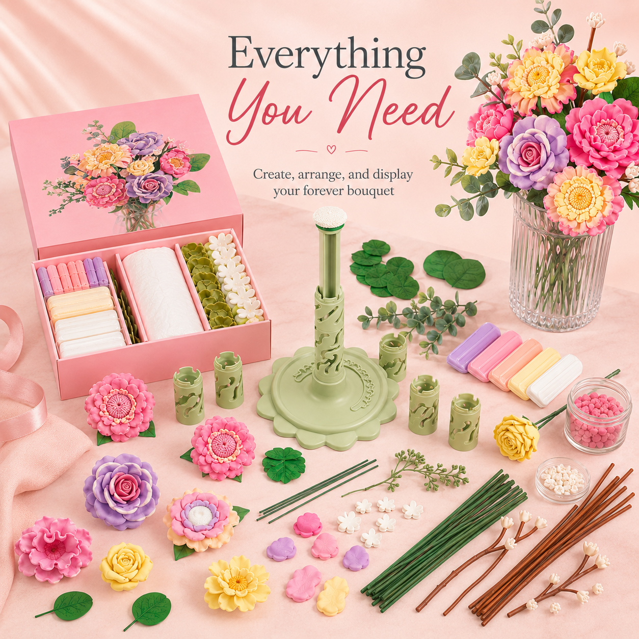 ✨💐 DIY Forever Bloom Bouquet Kit – Create, Relax & Enjoy