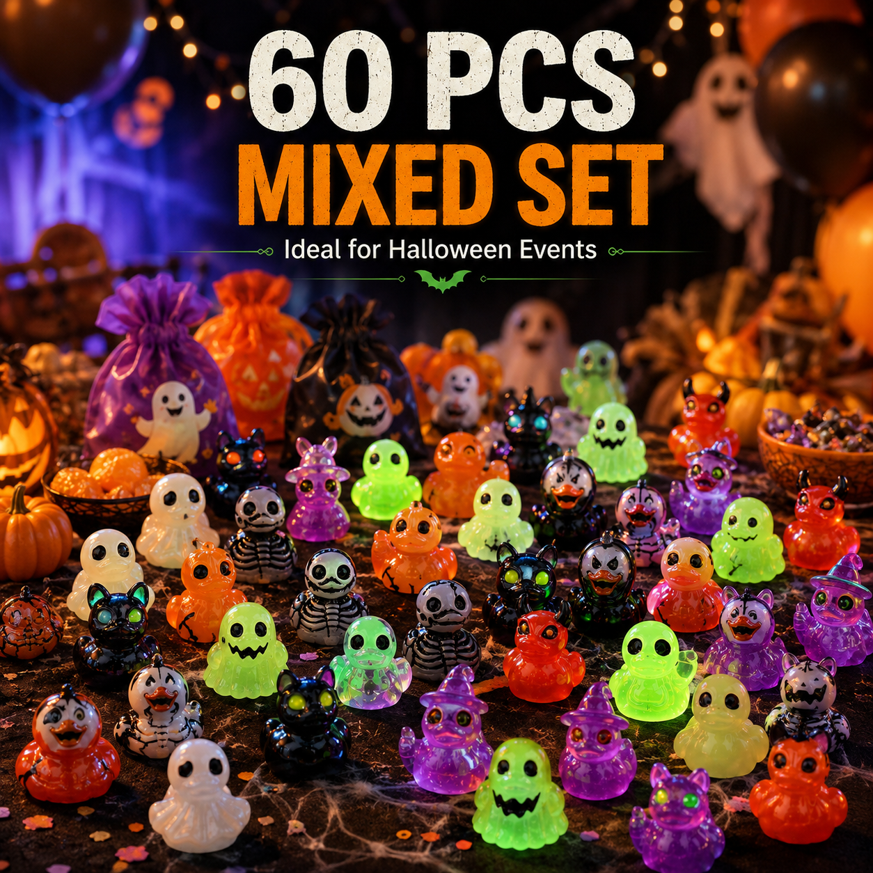 🔥Last Day 50% OFF - 🎃 20PCS Glow-In-Dark Tiny Spooky Resin Decorations
