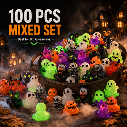 🔥Last Day 50% OFF - 🎃 20PCS Glow-In-Dark Tiny Spooky Resin Decorations
