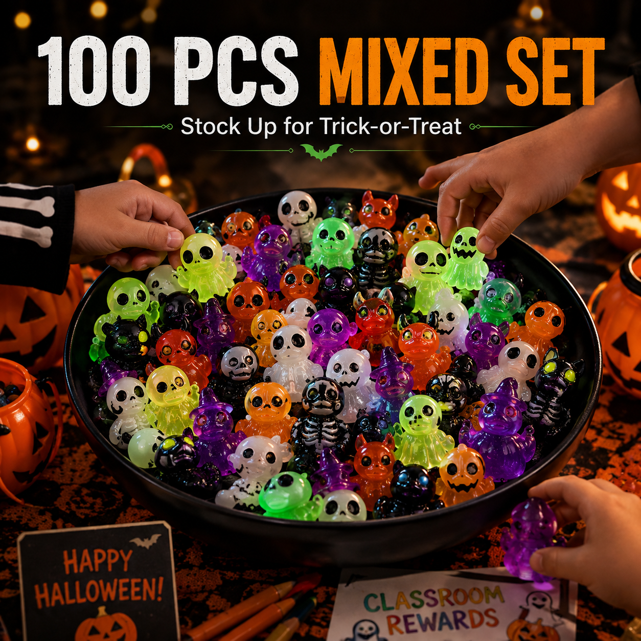 🔥Last Day 50% OFF - 🎃 20PCS Glow-In-Dark Tiny Spooky Resin Decorations