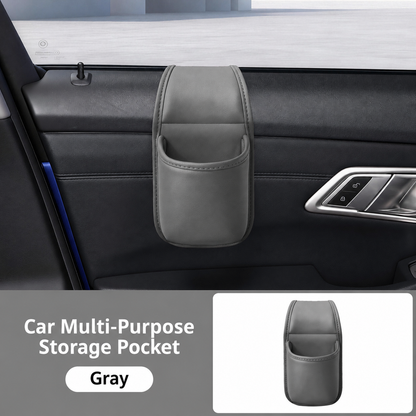 🚗 Slim Leather Car Door & Console Organizer Pocket