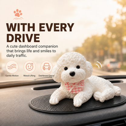 ✨ Squishy Poodle Car Dashboard Ornament | Cute Stress
