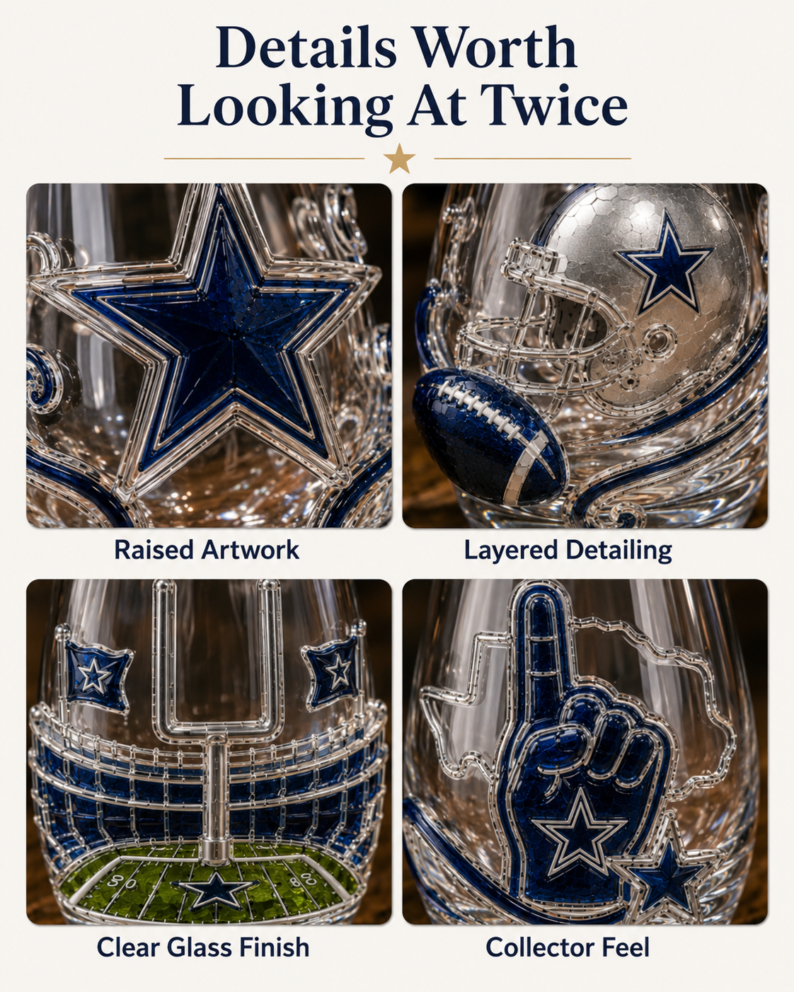 🏈 Football Game Day Glass – Decorative Stemless Drinking Glass
