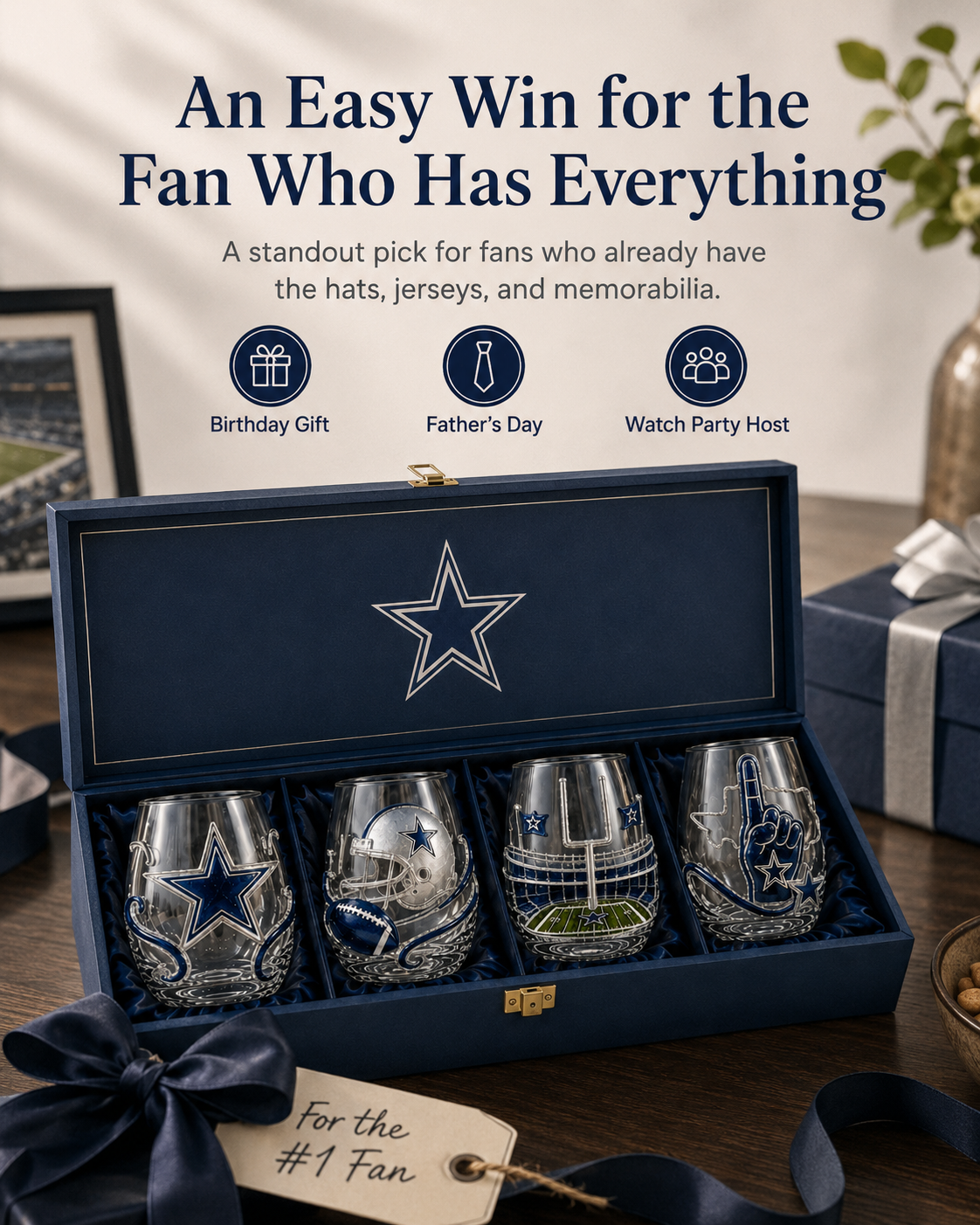 🏈 Football Game Day Glass – Decorative Stemless Drinking Glass