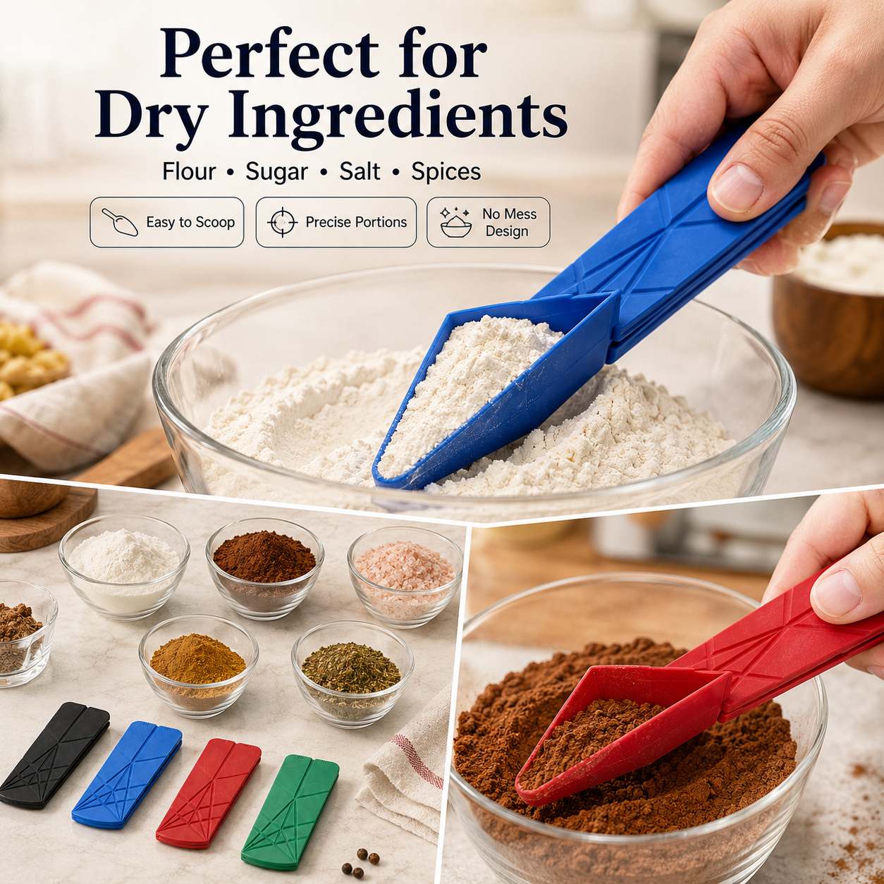 🍳 3-in-1 Kitchen Measuring Spoons – Fold, Measure & Store