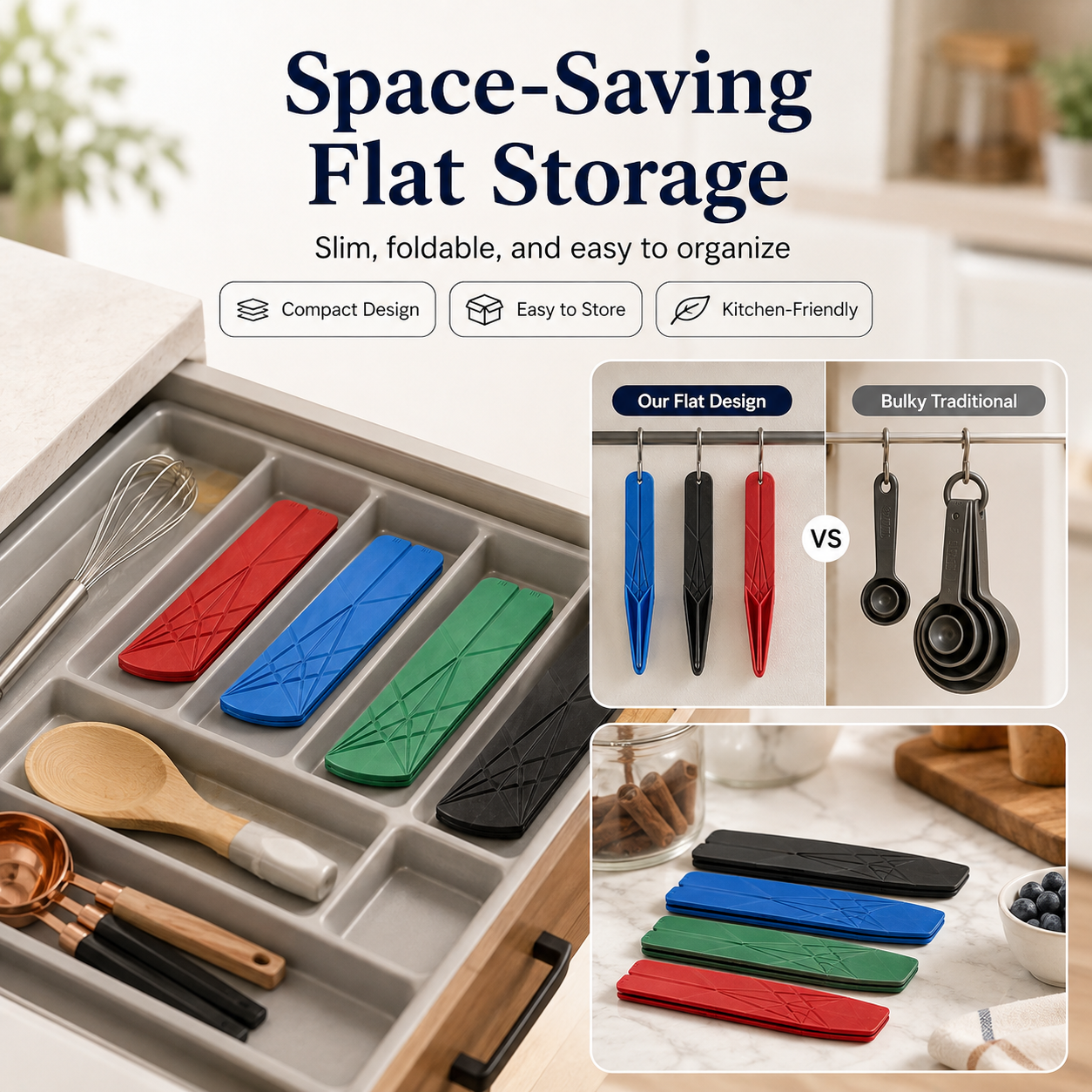 🍳 3-in-1 Kitchen Measuring Spoons – Fold, Measure & Store