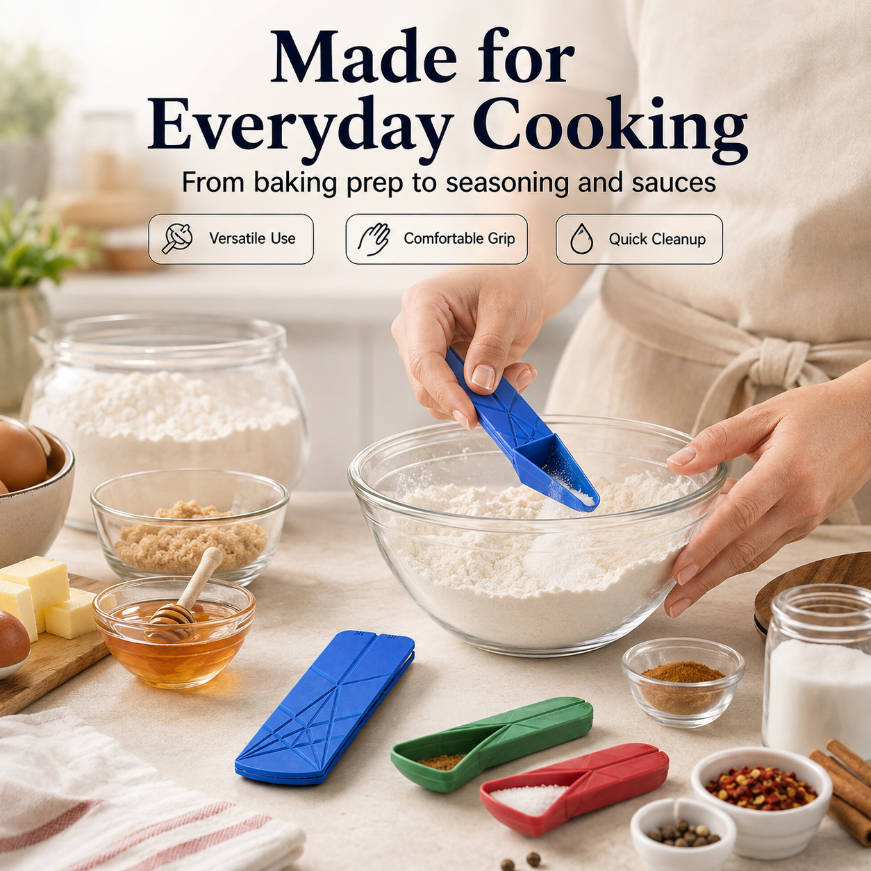 🍳 3-in-1 Kitchen Measuring Spoons – Fold, Measure & Store