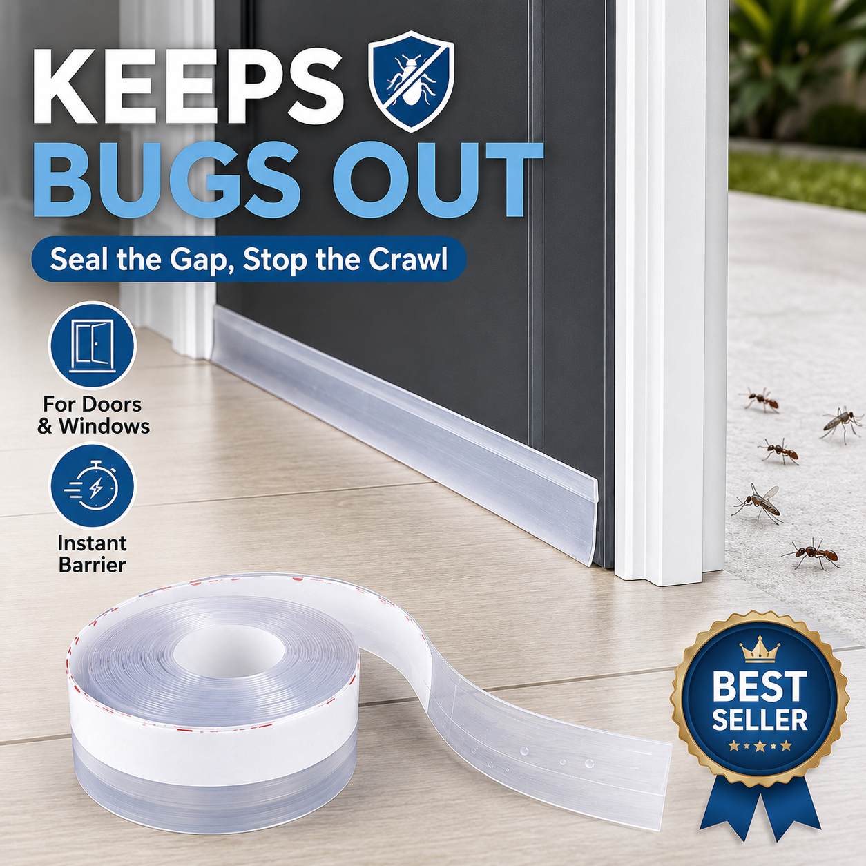 🔥55% OFF🛡️Universal Door Gap Seal Tape – Draft, Dust & Bug Blocker