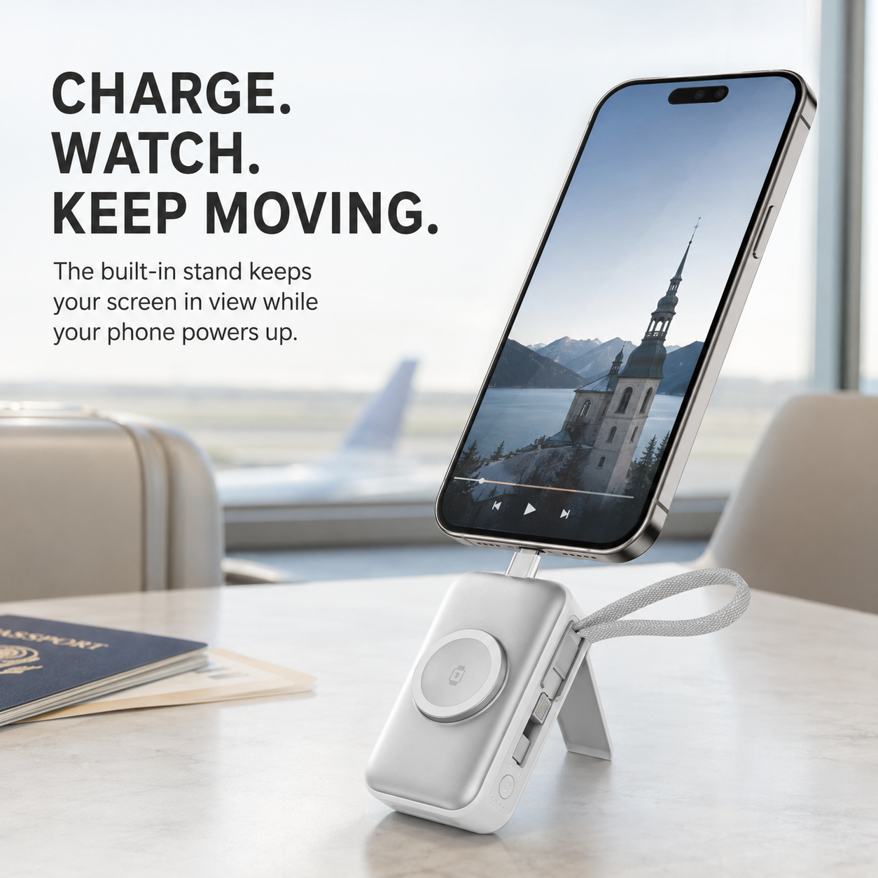 🔥50% OFF TODAY🔋 3-in-1 Mini Power Bank – Phone, Watch & Foldable Stand