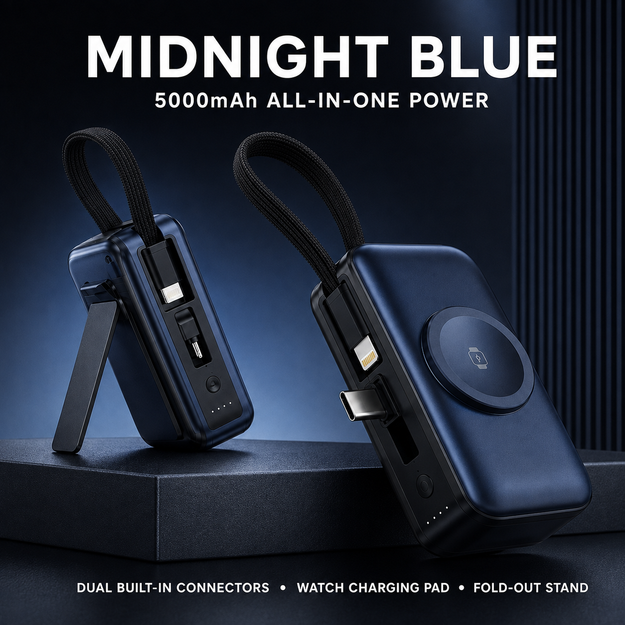 🔥50% OFF TODAY🔋 3-in-1 Mini Power Bank – Phone, Watch & Foldable Stand