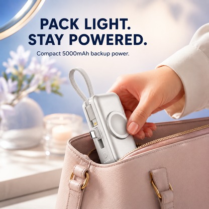 🔥50% OFF TODAY🔋 3-in-1 Mini Power Bank – Phone, Watch & Foldable Stand