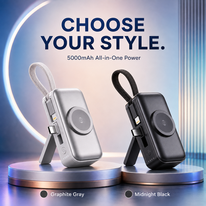 🔥50% OFF TODAY🔋 3-in-1 Mini Power Bank – Phone, Watch & Foldable Stand