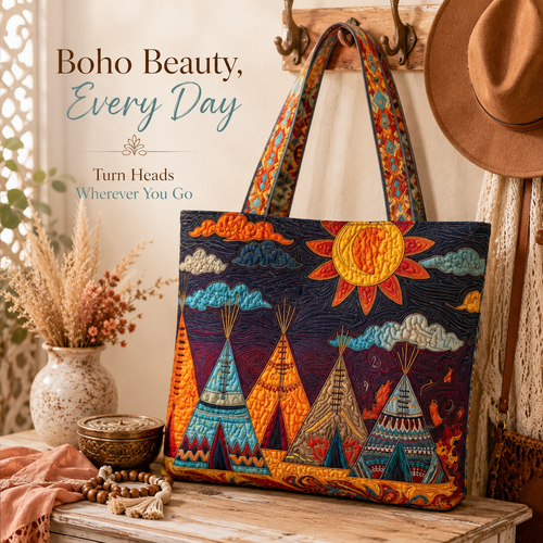 🌄 Western Heritage Tote Bag – Rustic Boho Style