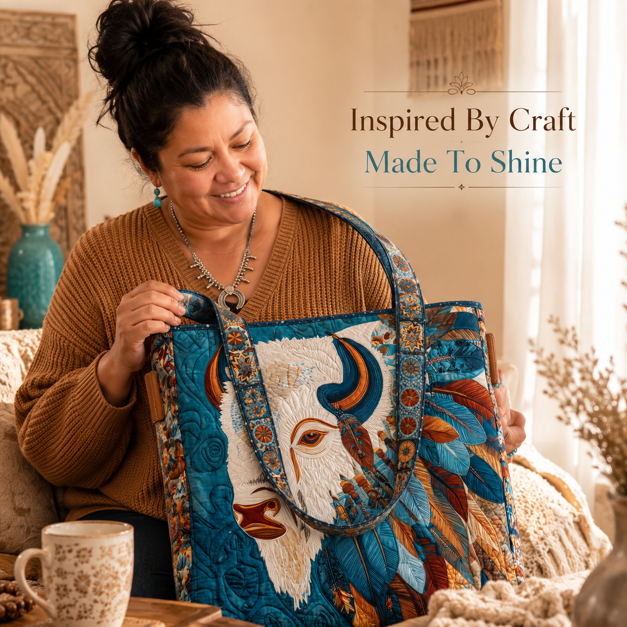 🌄 Western Heritage Tote Bag – Rustic Boho Style