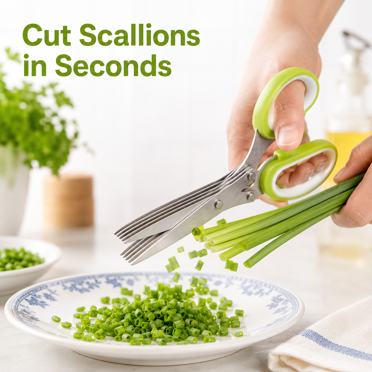 💥 BUY 1 GET 1 FREE✂️ 5-Blade Kitchen Herb Scissors