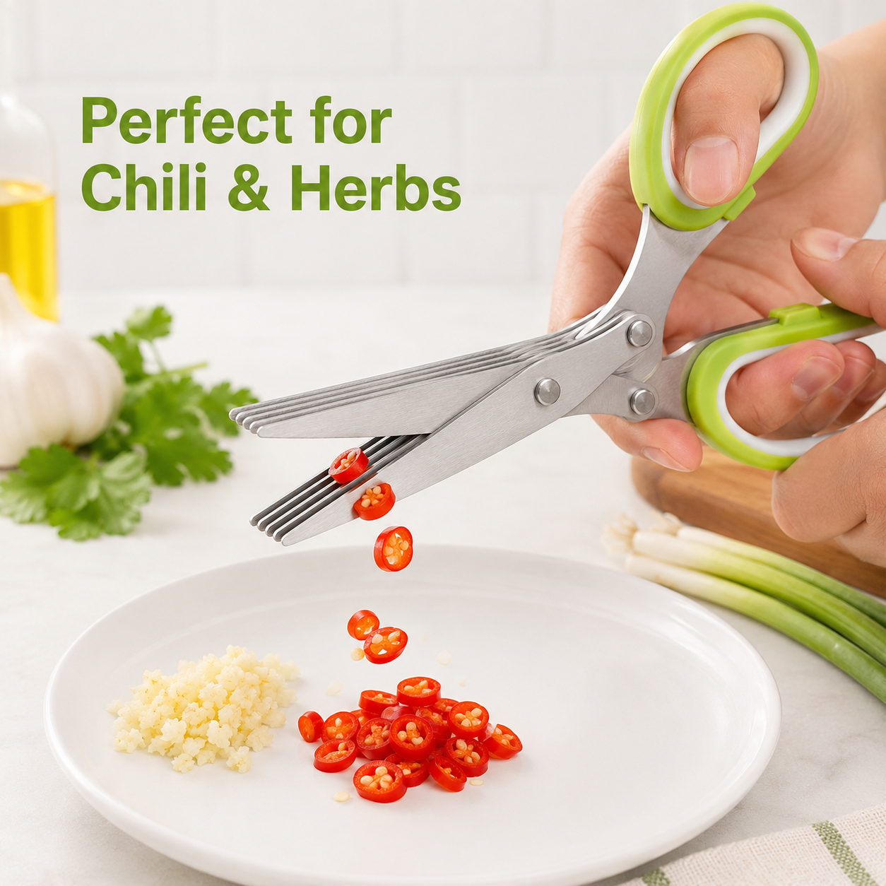 💥 BUY 1 GET 1 FREE✂️ 5-Blade Kitchen Herb Scissors