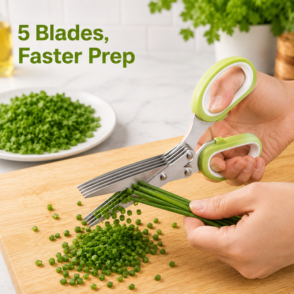 💥 BUY 1 GET 1 FREE✂️ 5-Blade Kitchen Herb Scissors