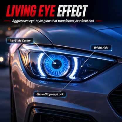 👁️ Demon Eye RGB Headlight Kit – Animated Iris Car Lighting Upgrade