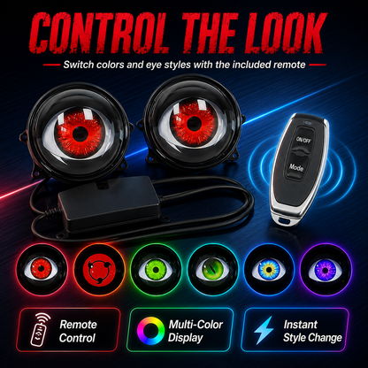 👁️ Demon Eye RGB Headlight Kit – Animated Iris Car Lighting Upgrade