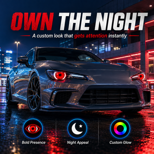 👁️ Demon Eye RGB Headlight Kit – Animated Iris Car Lighting Upgrade