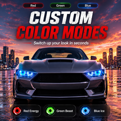 👁️ Demon Eye RGB Headlight Kit – Animated Iris Car Lighting Upgrade