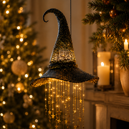 🌙 Light-Up Witch Hat Hanging Decor🧙Perfect for Halloween