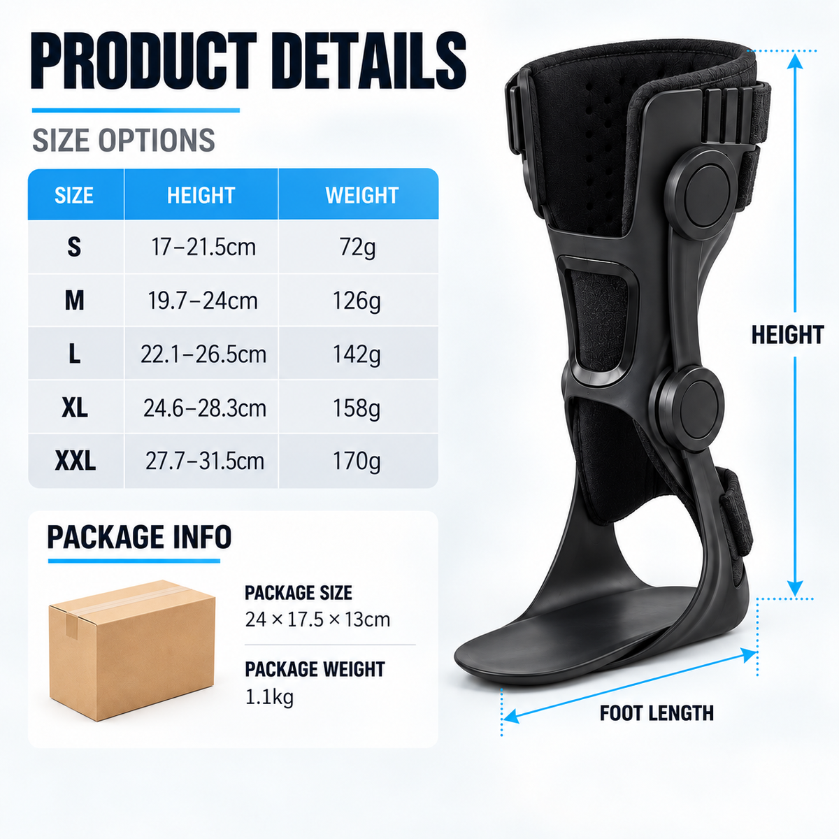 🦶 AFO Foot Drop Support Brace – Toe Lift Ankle Foot Support 🚶