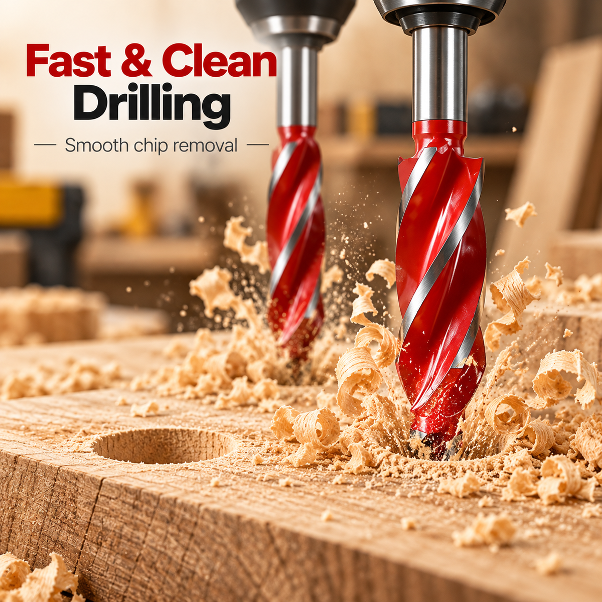 💯🔥8PCS Complete Wood Drilling Set – 10–25mm Heavy-Duty 4-Flute Bits for Every Job