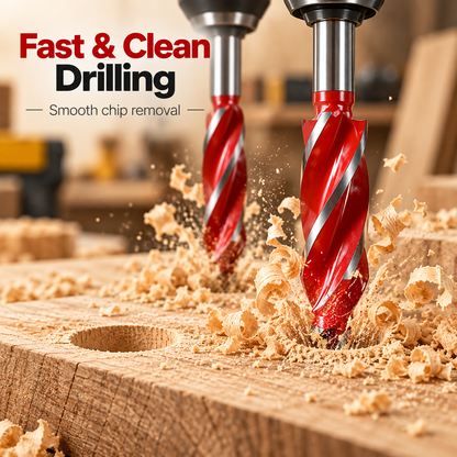 💯🔥8PCS Complete Wood Drilling Set – 10–25mm Heavy-Duty 4-Flute Bits for Every Job