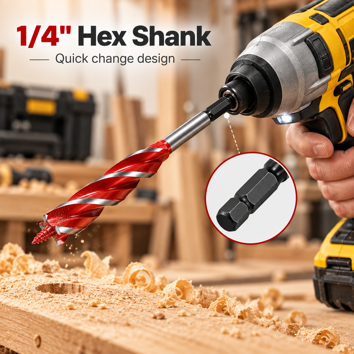💯🔥8PCS Complete Wood Drilling Set – 10–25mm Heavy-Duty 4-Flute Bits for Every Job