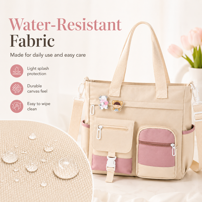🎀👜Large Canvas Shoulder Bag – Perfect for College, Work & Daily Life