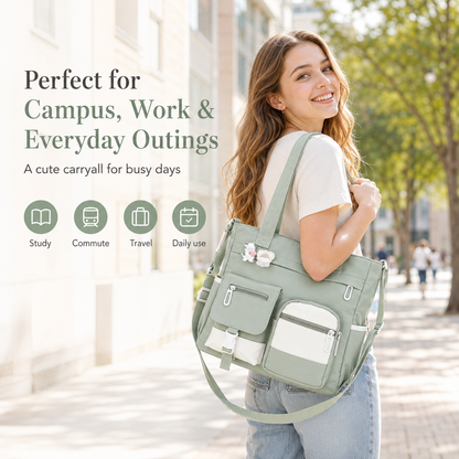 🎀👜Large Canvas Shoulder Bag – Perfect for College, Work & Daily Life