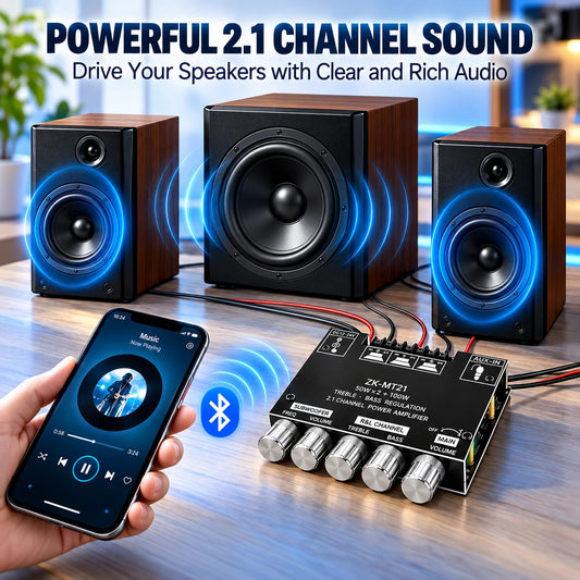 🎶2.1 Channel Amplifier Board — 🔊50W x 2 + 100W Bluetooth🎵+Free Shipping