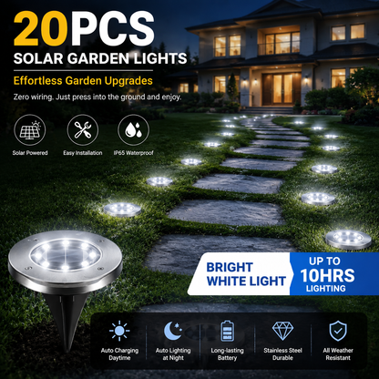 ✨🏡8-LED Solar Garden Lights – Waterproof Outdoor Pathway Decor